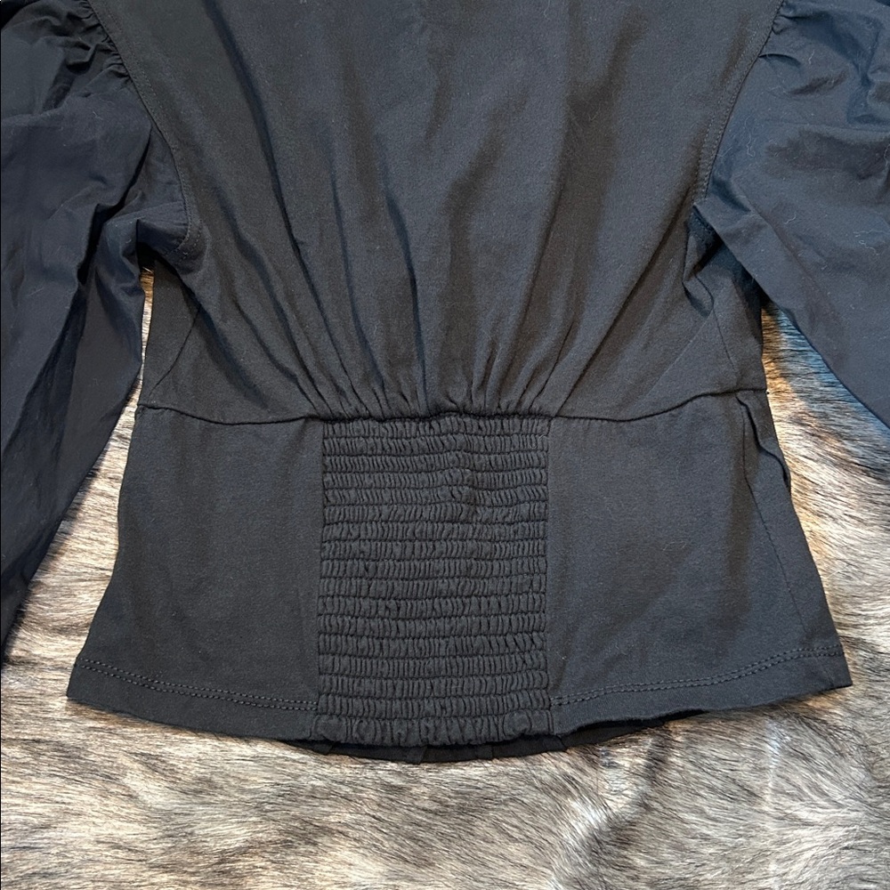Anthropologie Balloon Sleeve Corset Top Black Women’s Size XS - Picture 10 of 12